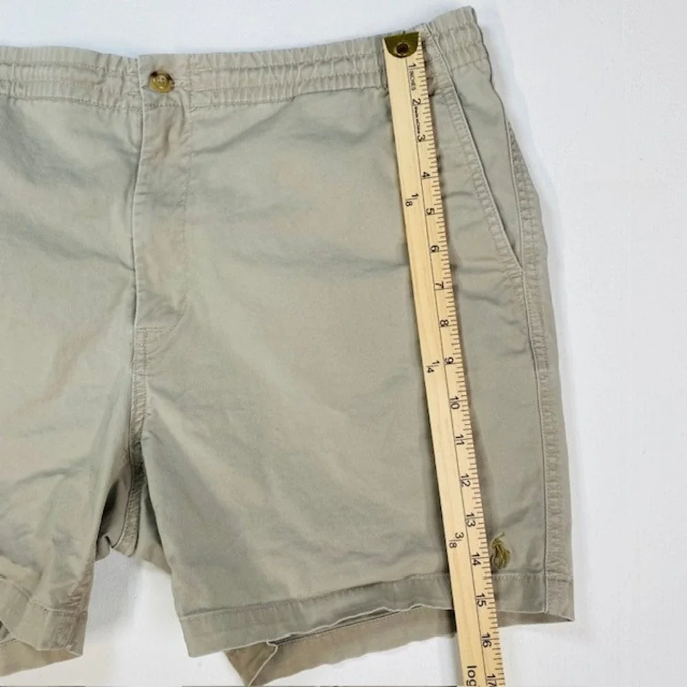 Polo Ralph Lauren Mens XL Tan Khaki Elastic Waist Stretch Chino Shorts 5 Inseam